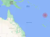 Localización del terremoto de magnitud 5,9 registrado al norte de Vanuatu.