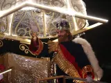 El Rey Gaspar durante la Cabalgata de Reyes de Madrid.