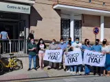 Protesta ante un centro de salud en La Algaba