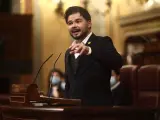 El portavoz de ERC en el Congreso de los Diputados, Gabriel Rufián, interviene durante una sesión plenaria en la Cámara Baja.