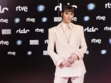 La actriz Begoña Vargas ha derrochado elegancia en el 'photocall' de los Premios Días de Cine con un espectacular traje lleno de lentejuelas de Atelier Fernando Claro.