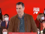 Pedro Sánchez en el acto del PSOE de este sábado.