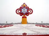 Monumento de Pekín 2022 en la plaza de Tiananmen