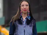 Caroline Vazzana en la Semana de la Moda de Nueva York, 2018.