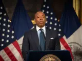 El alcalde de Nueva York, Eric Adams, durante una conferencia de prensa.