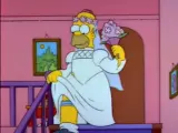 Homer Simpson vestido de novia.