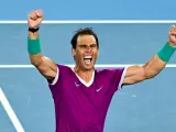 Rafa Nadal celebra su victoria en el Open de Australia