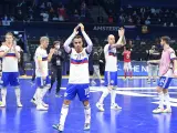 Los jugadores rusos celebran su pase a semifinales del Europeo de fútbol sala