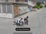 Google Maps captó el choque de dos bicicletas.