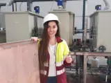 La ingeniera Eva Laín en la planta de Riotinto