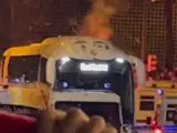 Autobús del Real Madrid a su llegada a San Mamés