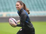 Kate Middleton, jugando al rugby.