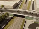 Una imagen virtual del futuro aspecto del puente de Santander de Barcelona.
