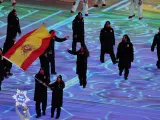Queralt Castellet y Ander Mirambell, en la ceremonia de inauguración de Pekín 2022.