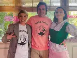 Fernando Alonso, con Emma Marrona y Francesca Michielin en el Festival de San remo
