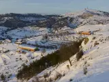 Paisaje nevado alrededor en Morella, Castell&oacute;n