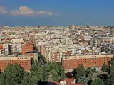 Vista aérea del barrio de Chamberí, en Madrid.