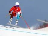 La suiza Lara Gut, durante la prueba del supergigante del esquí alpino en los Juegos de Pekín 2022.