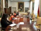 Reunión entre la delegación del Sindicat de Llogaters de Cataluña y el de Madrid con Raquel Sánchez.