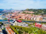 Vista panor&aacute;mica a&eacute;rea de Bilbao.