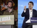 El candidato de Vox a la presidencia de la Junta de Castilla y León, Juan García-Gallardo; y el líder del PP en Castilla y León, Alfonso Fernández Mañueco.