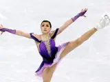 Kamila Valieva, en el programa corto de patinaje artístico de los Juegos Olímpicos de Pekín