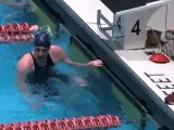 La nadadora Lia Thomas tras una prueba