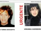 Carteles de búsqueda de Virginia Guerrero y Manuela Torres.