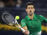 Novak Djokovic, en su regreso en Dubai.