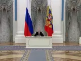 Putin durante el Consejo de Seguridad en el Kremlin