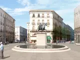 Uno de los principales cambios será la mudanza de la estatua de Carlos III y la desaparición de la actual fuente que protagoniza el centro de la plaza. Ahora la estatua estará sobre una fuente con forma oval que sustituirá a las dos fuentes actuales.