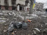 Consecuencias de un bombardeo nocturno en instalaciones militares ucranianas en Brovary cerca de Kiev, Ucrania, a 1 de marzo de 2022.