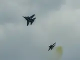 Imagen de archivo de dos aviones de combate rusos.