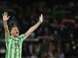 Joaquín celebra el pase a la final de Copa.