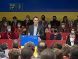 El presidente del Gobierno, Pedro Sánchez, en el Comité Federal del PSOE este domingo.
