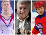 El gimnasta Kuliak, el ajedrecista Karpov y el jugador de hockey Federov.