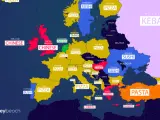 El mapa de la comida a domicilio que más triunfa en Europa.
