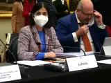 La ministra de Sanidad, Carolina Darias, en una reunión informal de ministros de Sanidad de la UE, en Grenoble (Francia).