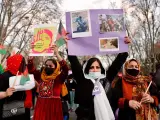 Las mujeres afganas se manifiestan en Madrid por el día internacional de la mujer: