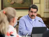 Maduro, en una reunión con su alto mando militar en Caracas.