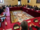 Reunión del Ayuntamiento y la Junta con agentes del sector aeroespacial de Sevilla.