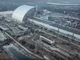 La central nuclear de Chernóbil, en Ucrania, en una captura de un vídeo distribuido por el Ministerio de Defensa de Rusia el 7 de marzo de 2022.