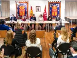 La presidenta Isabel Díaz Ayuso, este jueves, ha asistido a la reunión del Grupo Parlamentario Popular en la Asamblea de Madrid.