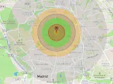 Simulación de una bomba nuclear sobre Madrid.