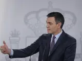 El presidente del Gobierno, Pedro Sánchez, este miércoles en La Moncloa.