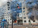 Edificio bombardeado en Kiev (Ucrania) el 16 de marzo de 2022.