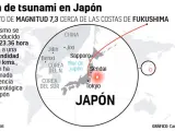 Localizador del terremoto de Japón.