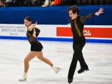 Dorota Broda y Pedro Betegón, durante el Mundial de patinaje