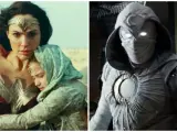 Gal Gadot en 'Wonder Woman 1984' y Oscar Isaac en 'Caballero Luna'.