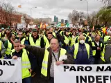Manifestaci&oacute;n de transportistas en Madrid, el 25 de marzo de 2022.